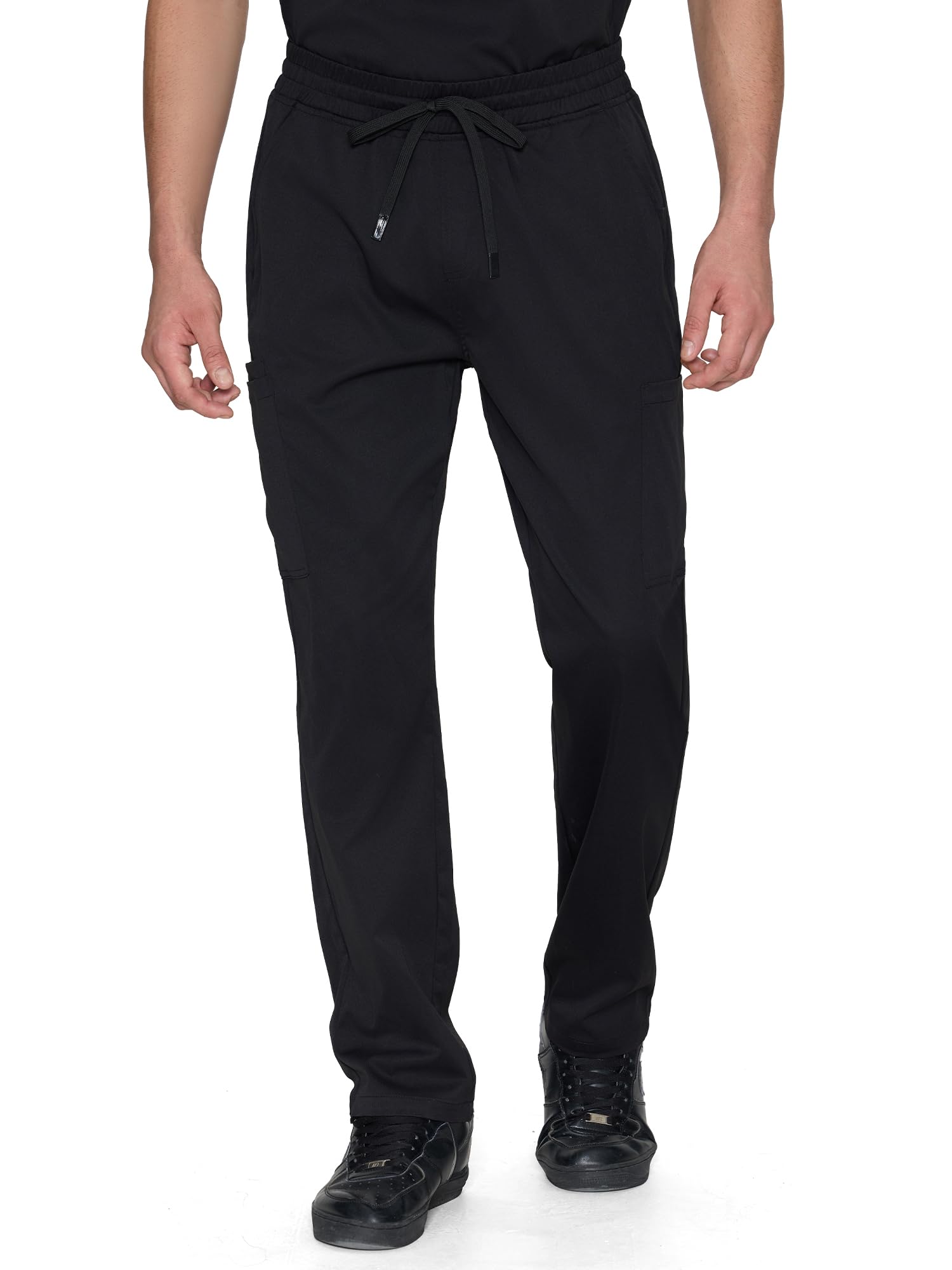 COZYFIT Scrub Pants for Men, Straight Leg Pants with 7 Pockets | Drawstring Waist, Smooth…