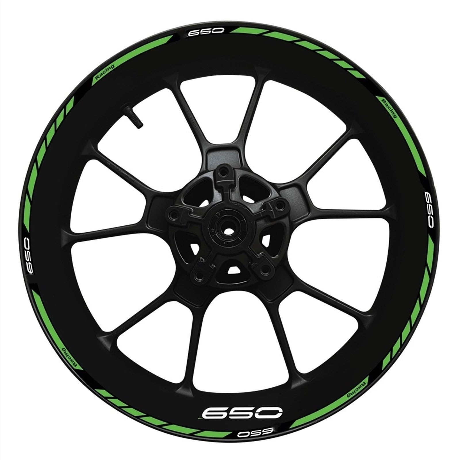 Stickers 1 Set of Motorcycle Wheel Stickers Stripes Reflective Rim for Kawasaki Z650 Z 650(Style 29)