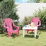 CKioict Sillas de cocina, sillas de comedor, sillas de playa, sillas de jardín para niños, 2 unidades, color rosa, 37 x 34 x 44 cm, aspecto de madera de polipropileno, adecuadas para jardín, terraza y