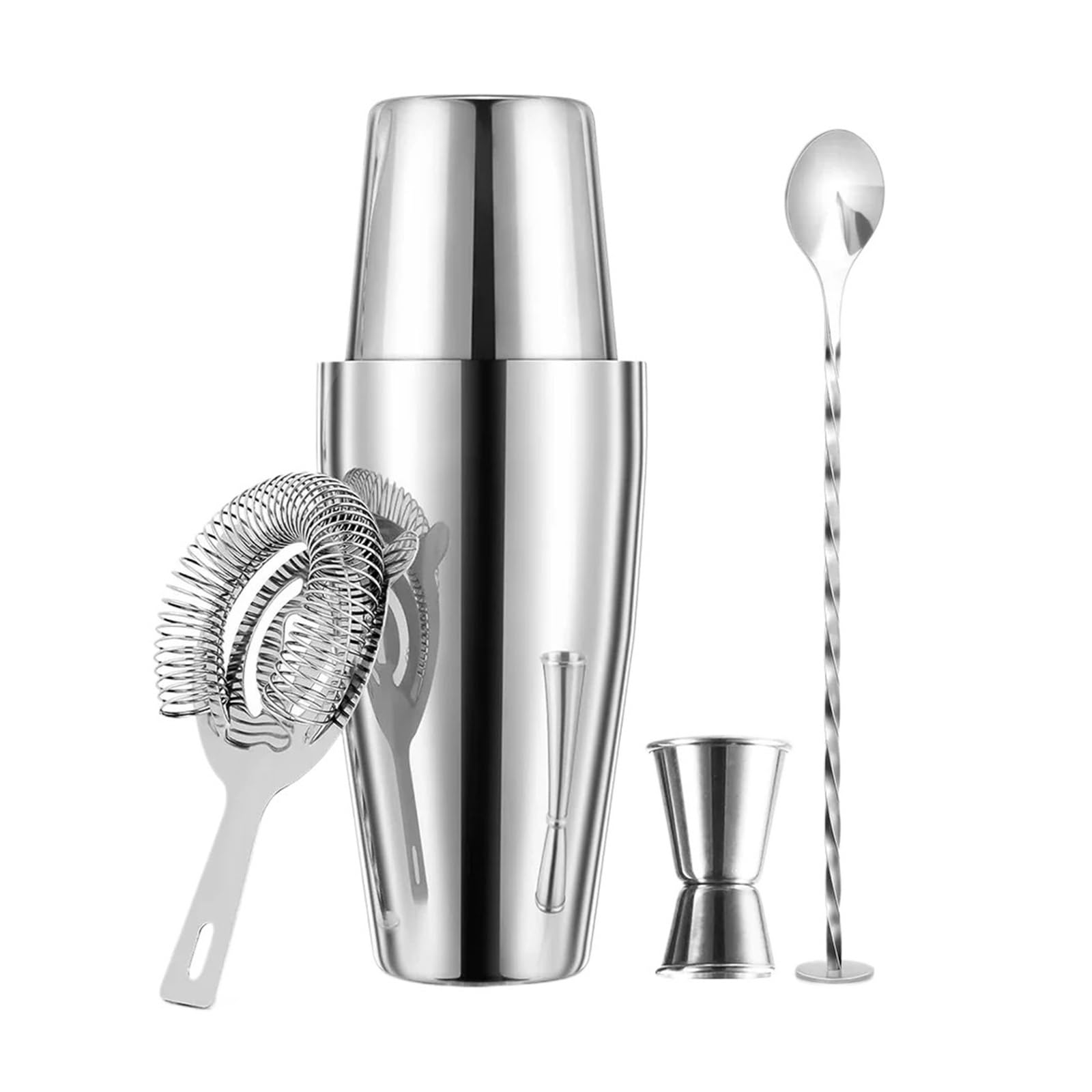 Juego de coctelera 4/5 Uds., barra mezcladora, copa vino for barman acero inoxidable(600x450-5pcs)