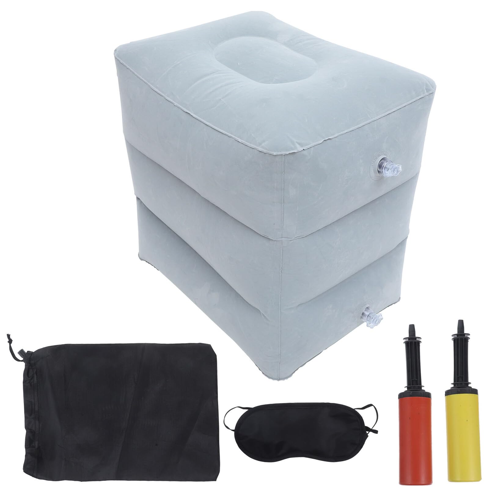 Coussin de voyage gonflable Uonlytech pour surélever les jambes en avion et au bureau