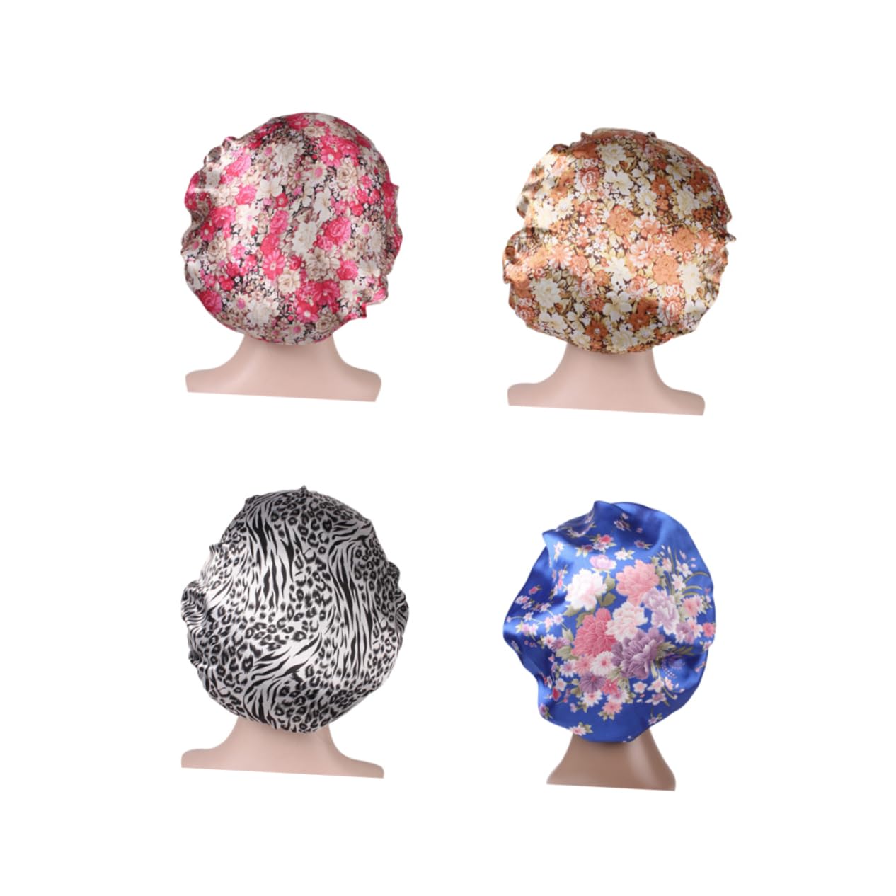 minkissy 12piezas Gorro De Quimioterapia Protector De Cabello Para Mujeres Tapa De Sueño Satén Para Pérdida De Cabello Rosado