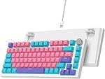 75% Clavier mécanique de jeu de joint filaire de montage clavier 82 Clés à chaud swappable clavier RGB Bouchon rétroéclairé TKL Clavier pour PC Ordinateur portable Windows Gamer (Terre Bleue)