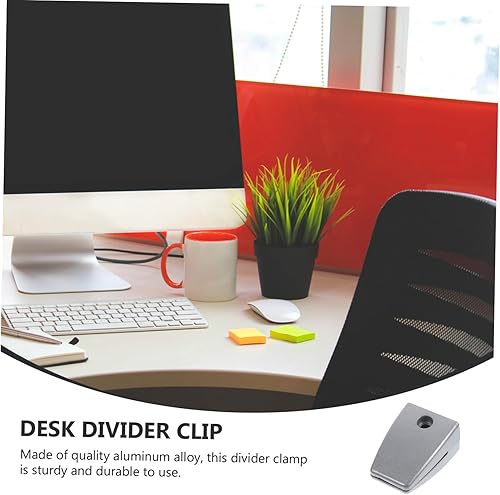 Miniatura 7 de STOBOK 4 unids clip de vidrio escritorio abrazadera de escritorio Partición escritorio abrazaderas de división de escritorio aleación de aluminio