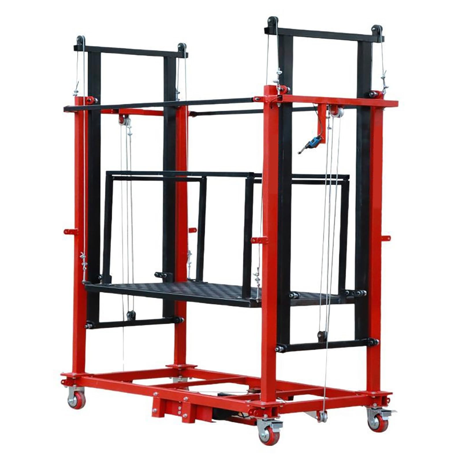 Elektrische Gerüstplattform - Faltbare mobile Hebebühne mit Universalrädern, 499.9 kg Tragkraft