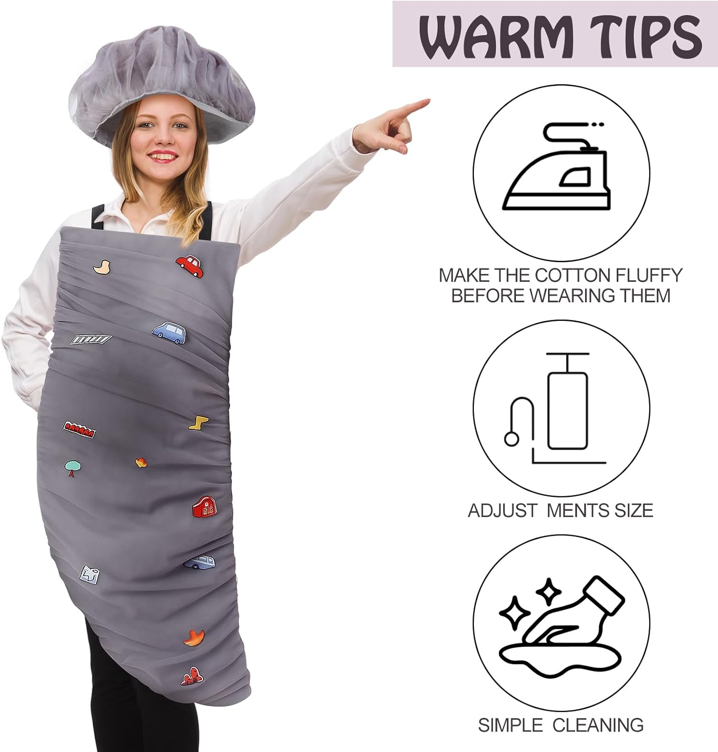 Mepase Tornado Costume Halloween Storm Costume Swirling Vortex Style for Adult with Dark Clouds Hat Swirling Vortex Style for Adults That Enjoy Thunder Weather Storms and Destruction - Image 4