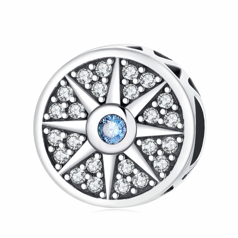 Symretie Ciondolo Donne in Argento Sterling 925, con Zirconia Cubica, Compatibile con Bead Charm Braccialetti Pandora e Collane Europei per Donne Ragazze