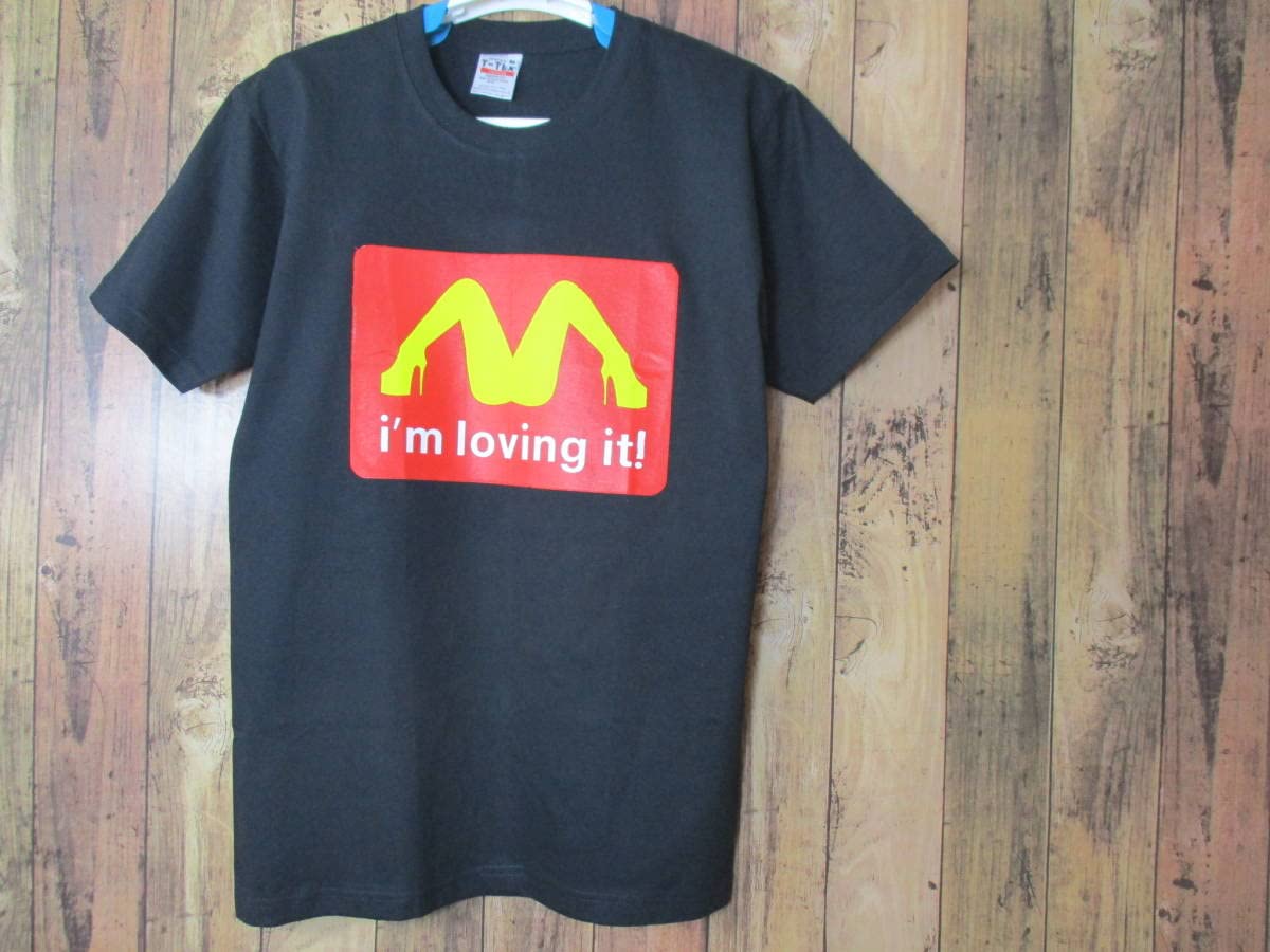 [古着]マクドナルド パロディ「i’m loving it! 」 エロ Tシャツ 2000s アメリカ古着 I'm lovin' it M字開脚 エロ Tシャツ TEE