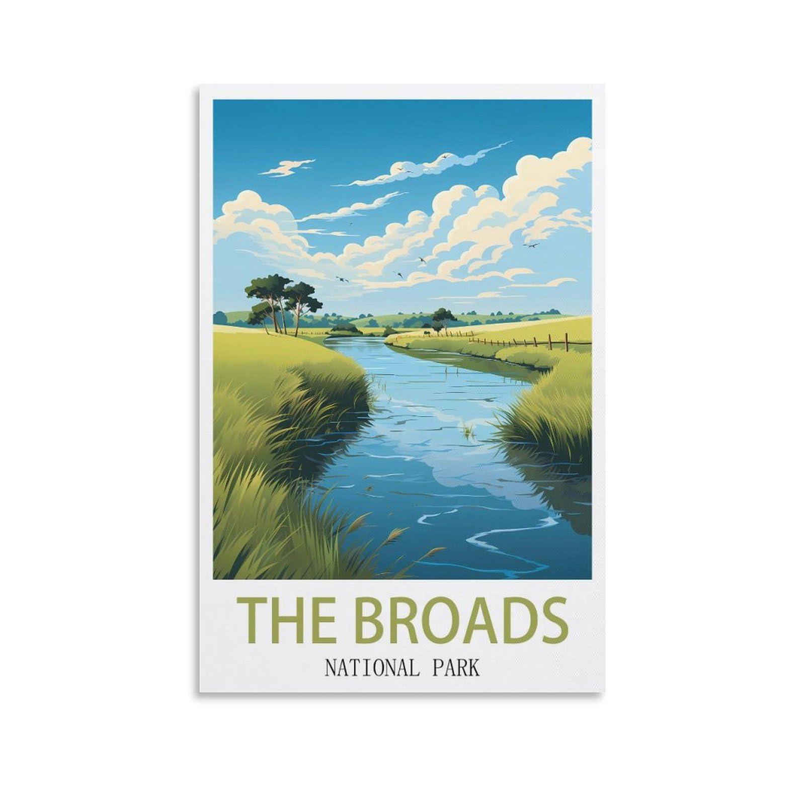 Vintage Metal Tin Sign,The Broads National Parks,Vintage Tin Sign Metal Retro Art Wall Poster for Home Club Garden Decor 15x30cm
