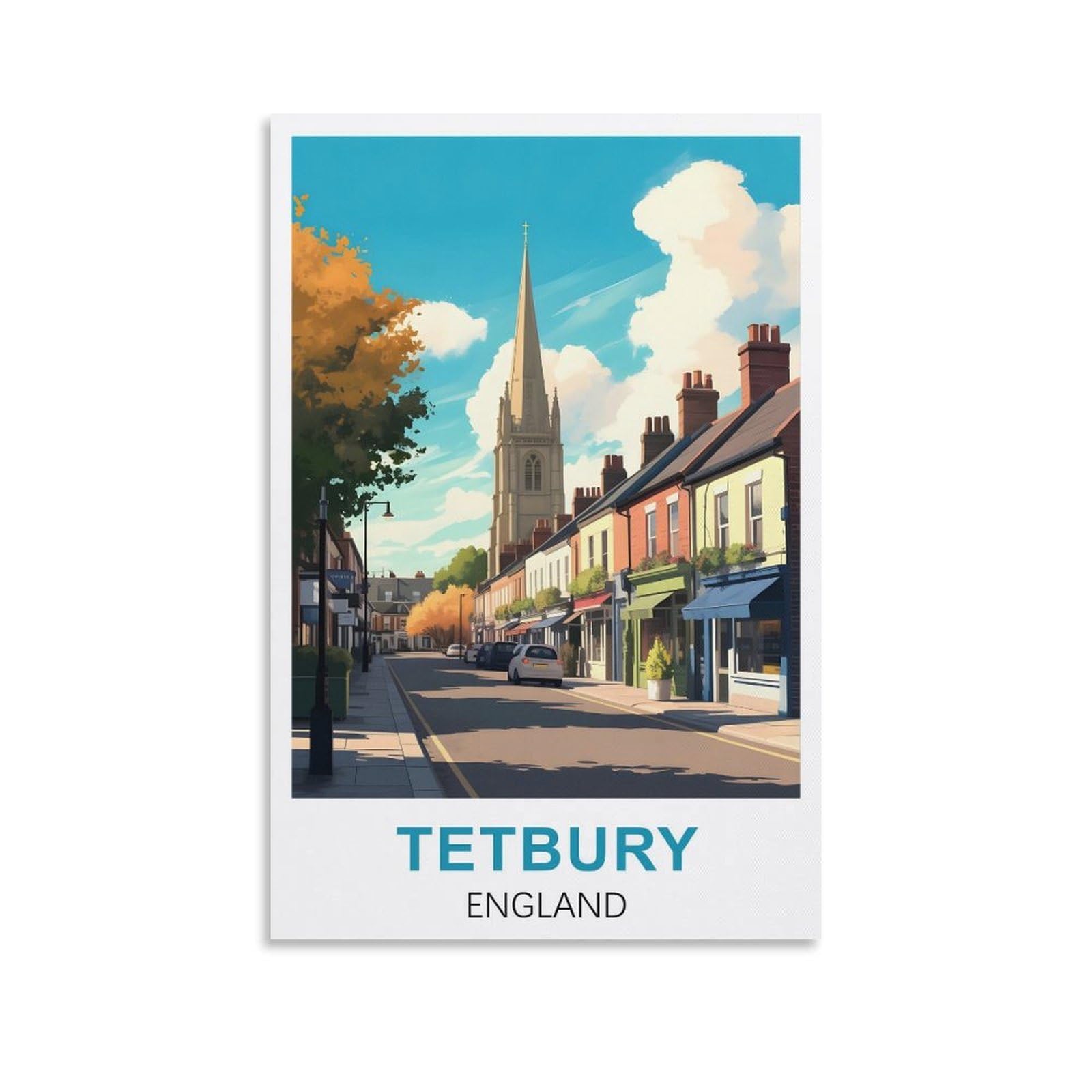 EZMLFA 5D Diamond Art Kits for Beginner,Tetbury England,Diamond Art House DIY Diamond Art Kits for Home Wall Decor 50x60cm