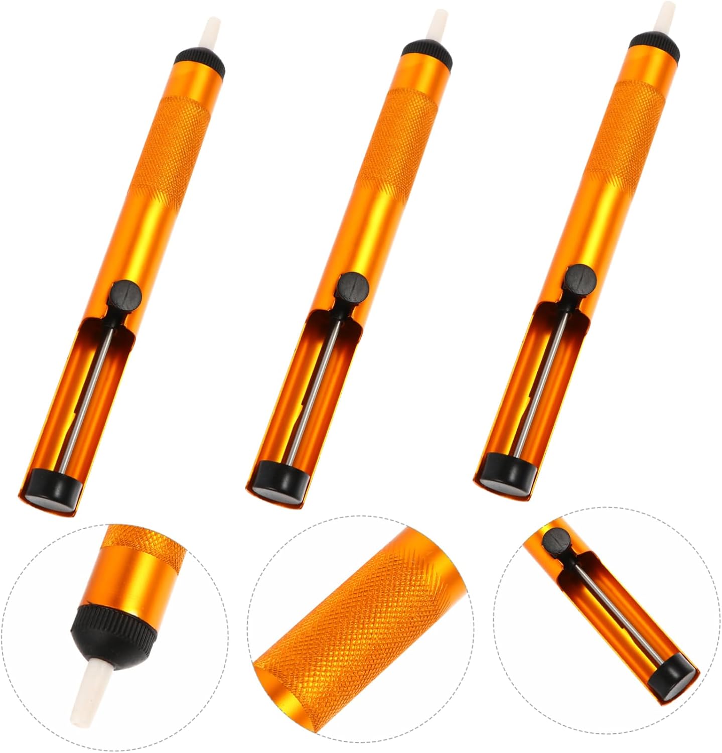 jojofuny 3pcs Aluminum Solder Sucker Tool Set Manual Desoldering Pump Strong Suction for Solder Removal for Circuit Board Repair