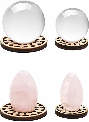 Miniatura 2 de 10 soportes de bola de cristal de madera para esfera de 20 a 3.937 in, soporte de esfera de madera, exhibición de bolas de cristal, soporte de