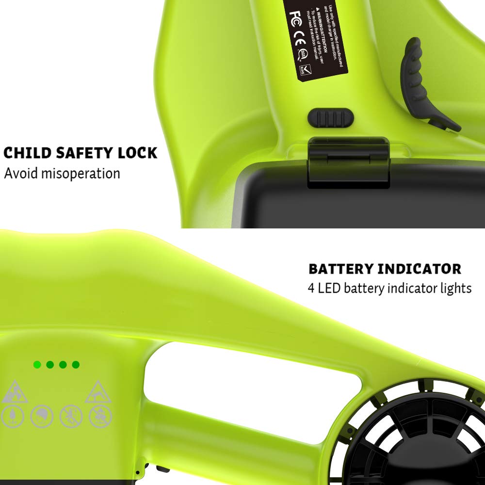 Asiwo Scooter sous-Marin avec Support pour caméra d'action 2 Batteries - Scooter Marin à Deux Moteurs étanche pour la plongée