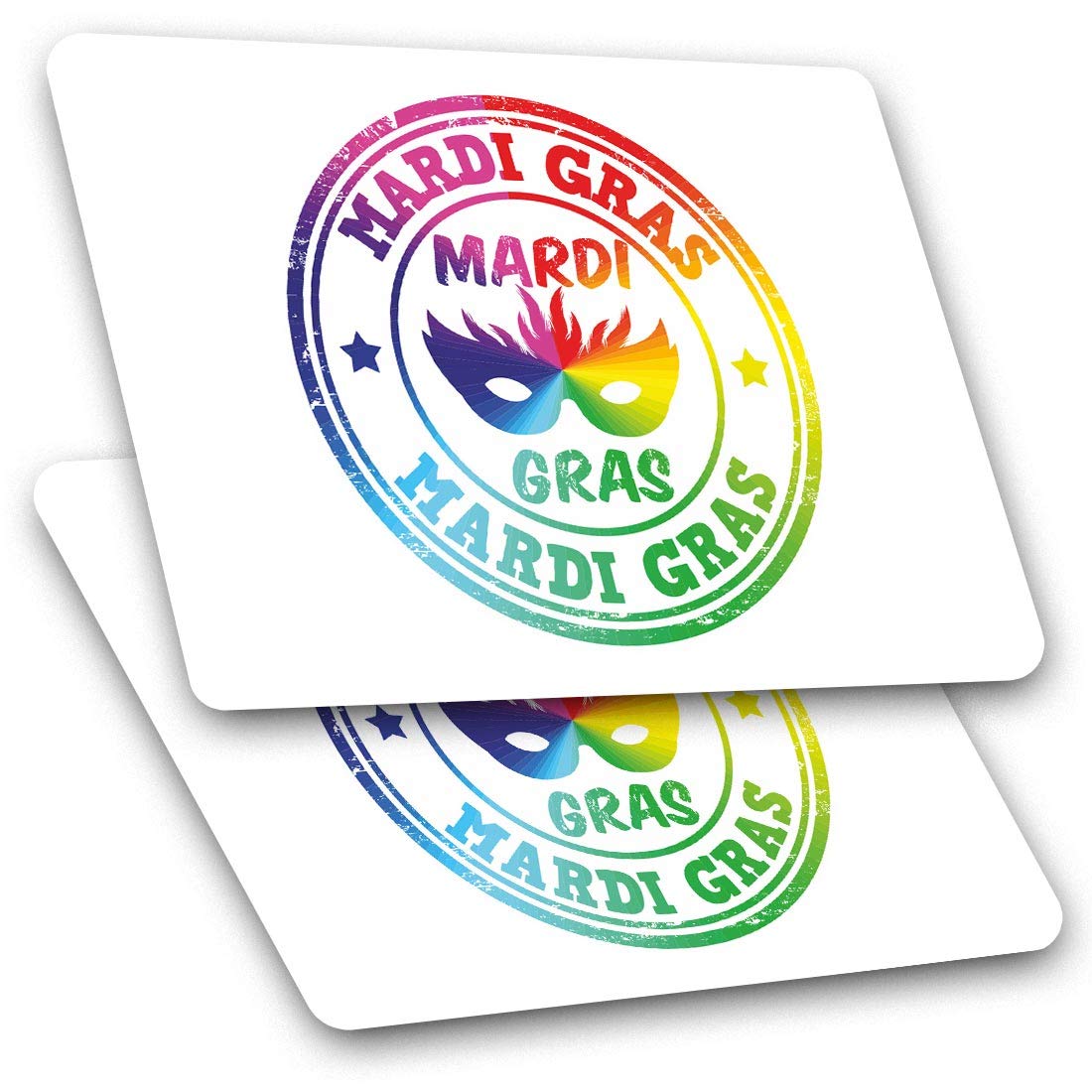 Destination Vinyl Ltd Multi 2 X 10Cm Rectangle Vinyl Stickers - Mardi Gras Parade Carnival 5164