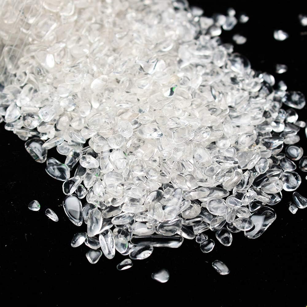 yanhongy Pink Small Tumbled Chips Crushed Stone Healing Reiki Crystal Jewelry Making Home (0.39 in) (100g White) (100G)