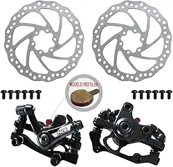 Freio Disc Mecânico 160mm+caliper Preto Dianteiro+traseiro+rotores