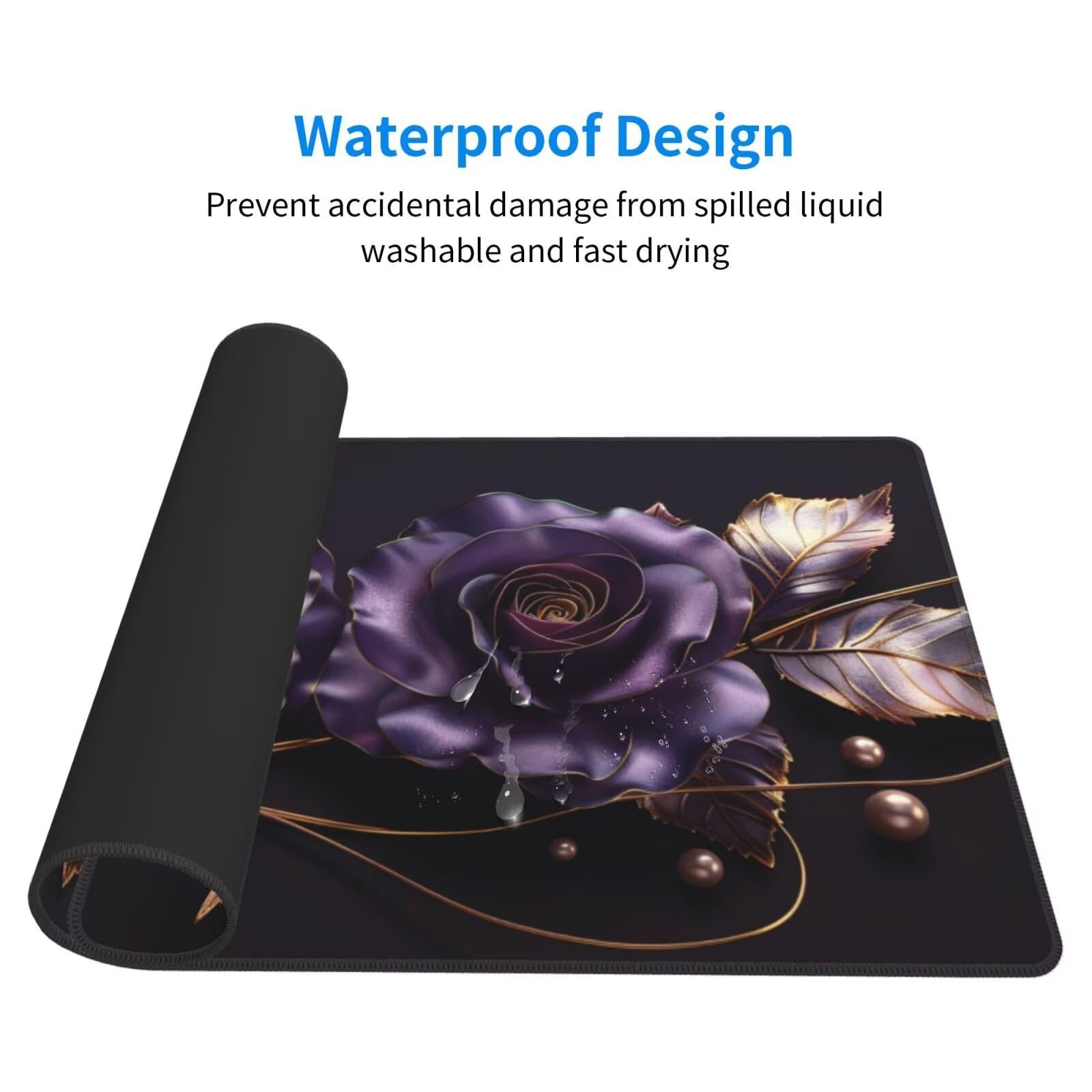Alfombrilla de Ratón Gaming Grande XXL 1200x500x4mm con Bordes Cosidos, Tela de Micro Tejido, Base de Goma Antideslizante y Mouse Pad, para Teclado Jugadores Escritorio, PC, Oficina Rosa Morada Y6706