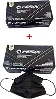 100 UN - Mascara descartavel tripla PRETA cirurgica com clip nasal - Mundial Fenix