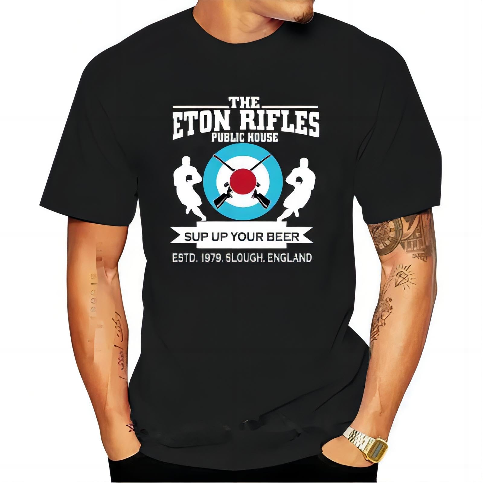 HAPDEZH Fashion-New-The-Jam-Inspired-T-Shirt-Homage-The-Eton-Rifles-Pub-Original-Design-Paul-Weller Black