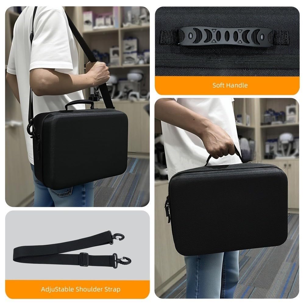 Funda de transporte portátil para Switch 2, carcasa rígida de EVA a prueba de golpes con ranuras para tarjetas de juego, amplio almacenamiento para base y accesorios, color negro