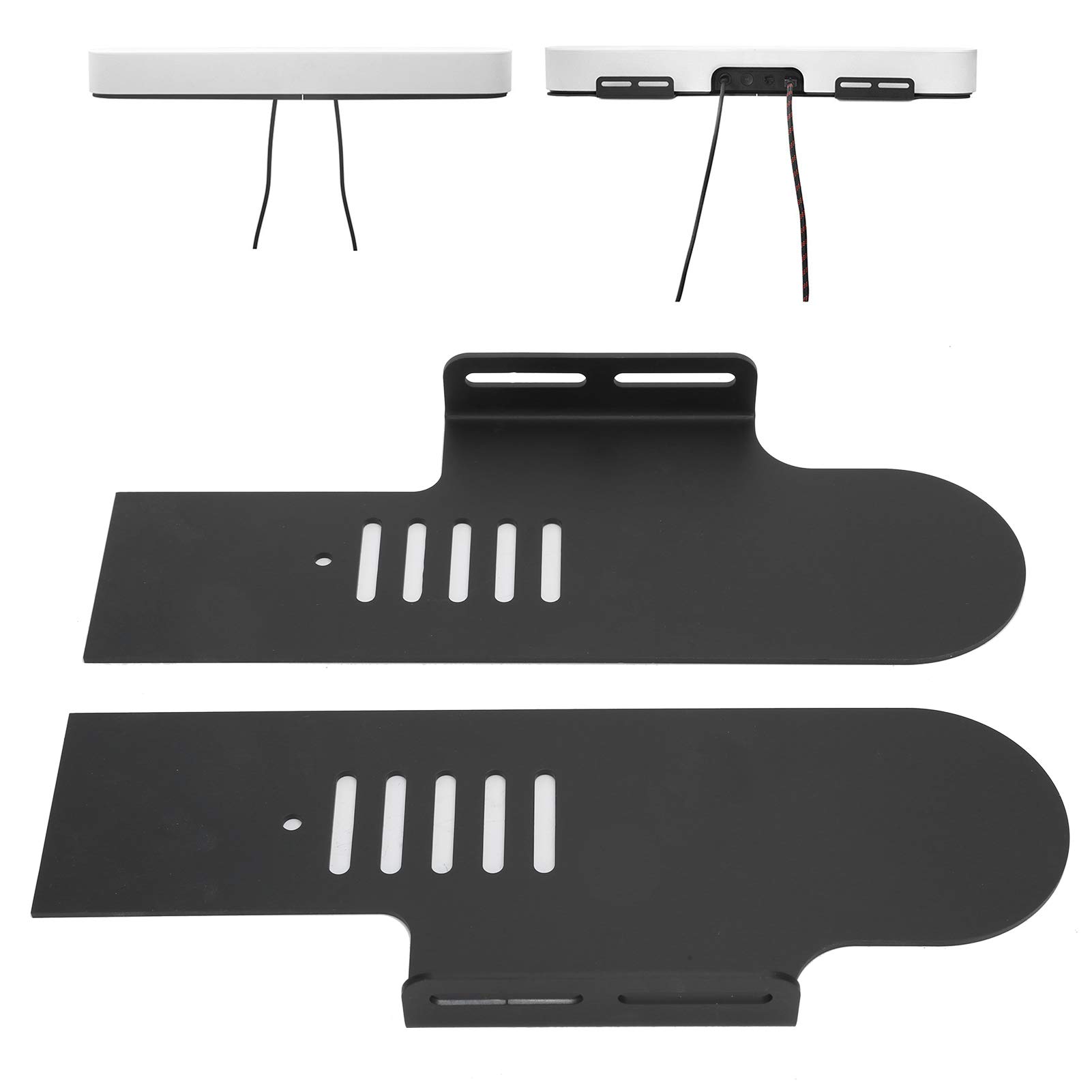 Soporte de Altavoz de TV Inalámbrico, Soporte Dividido Ajustable y Resistente para Montaje en Pared de Altavoz de TV, de Caja de de Metal Negro con Bolsa de Tornillos para Entretenimiento en