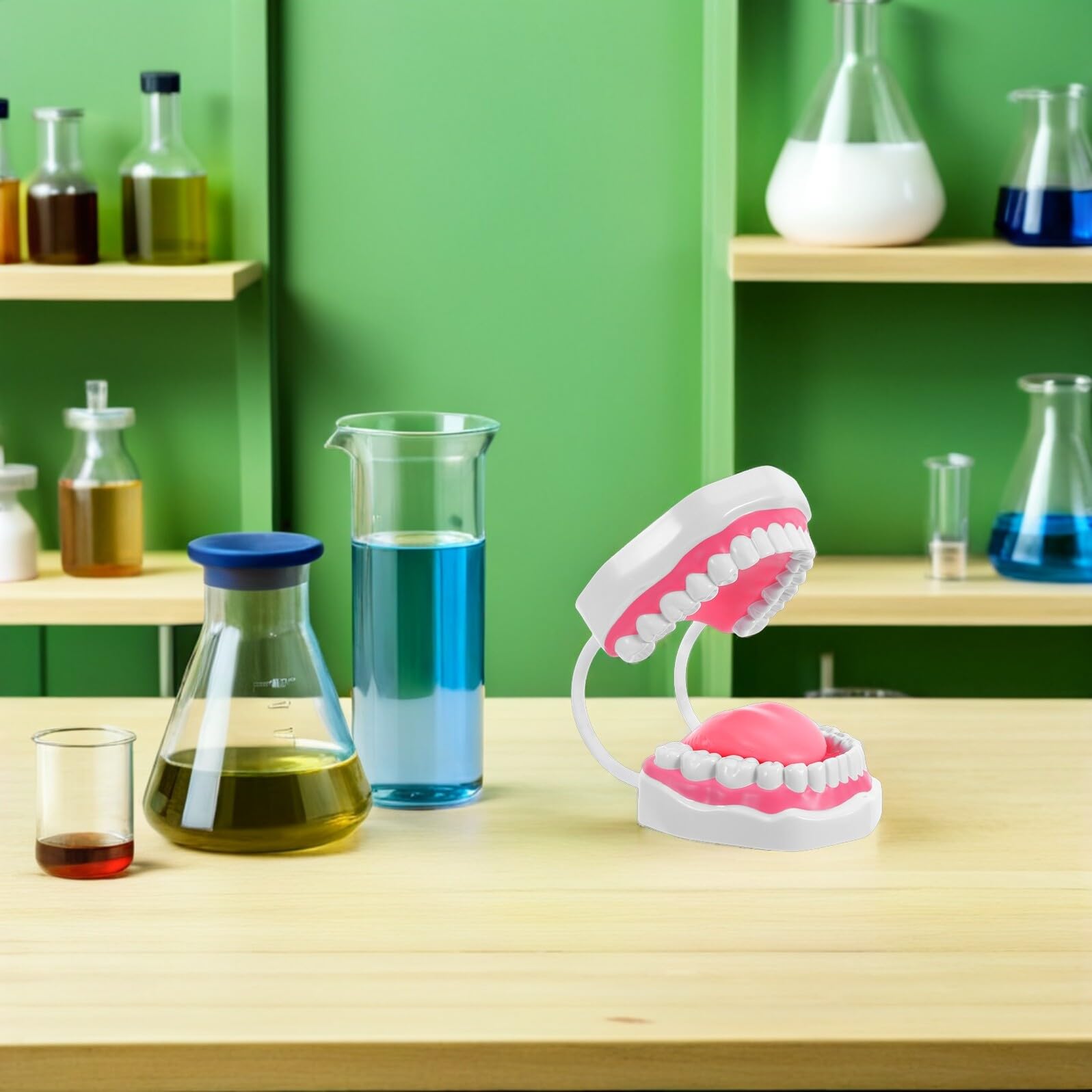 Modello Igiene Orale Ingrandimento in Plastica Bianco Kit Studio Denti Primari per Pratica Pulizia e Apprendimento Cura Bucale