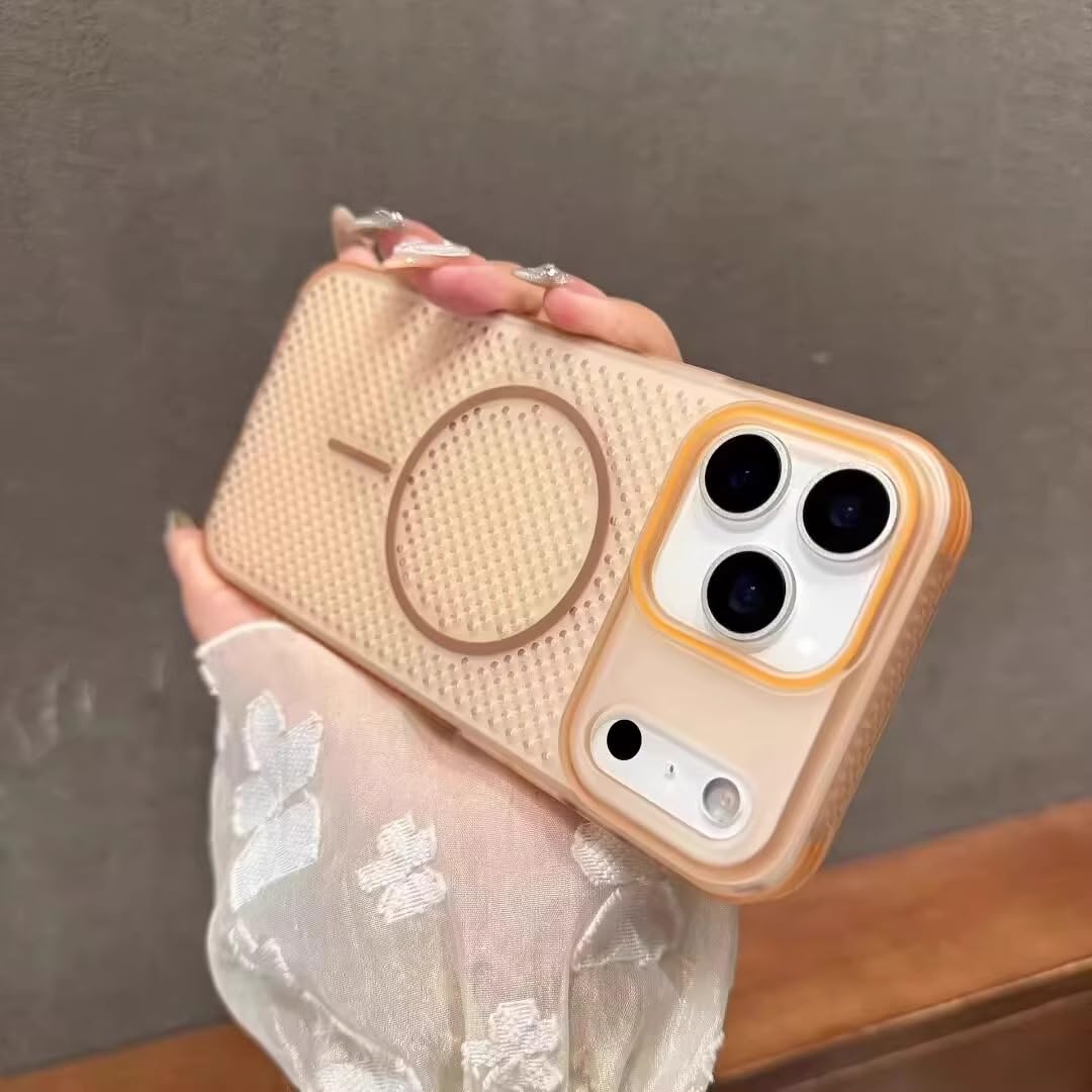 Coque iPhone 11 magnétique en maille orange respirante