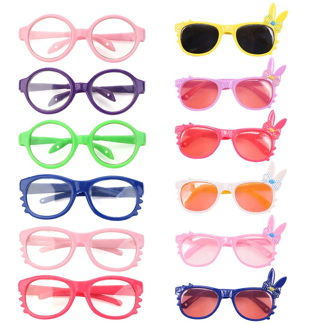 Boxoon Doll Eyeglasses Lovely Fashion 12 Pairs Handmade Decorative