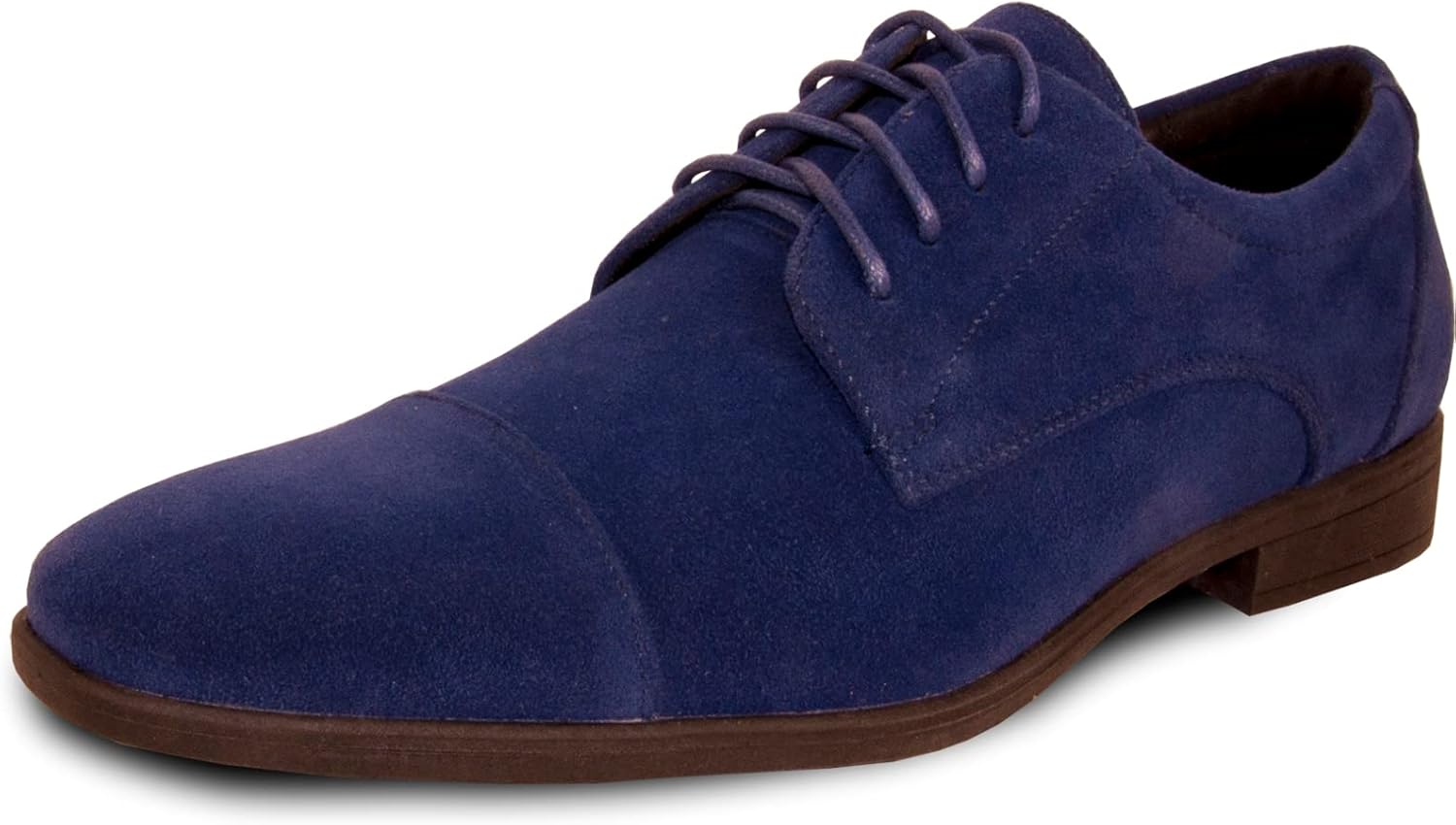 VANGELO Men Dress Shoe King-4 Oxford Formal Tuxedo for Prom Wedding Cap Toe Ortholite Insole Royal Blue Size 10.5W