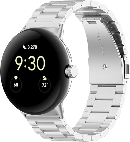 Moorovgi Correa de metal compatible con Google Pixel Watch correa de reloj de acero inoxidable para Google Pixel Watch