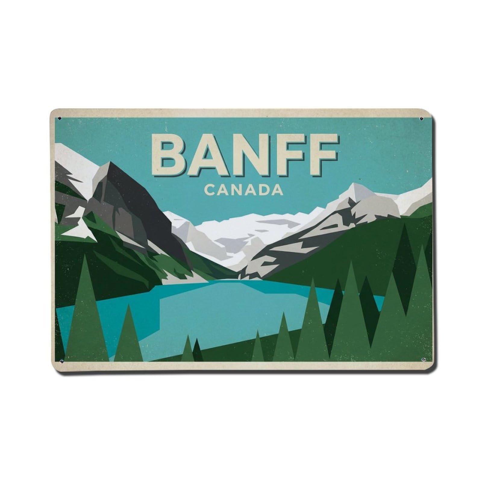 Cxhjca 8X12inch(20X30cm) Vintage Travel Canada Banff Metal Tin Sign