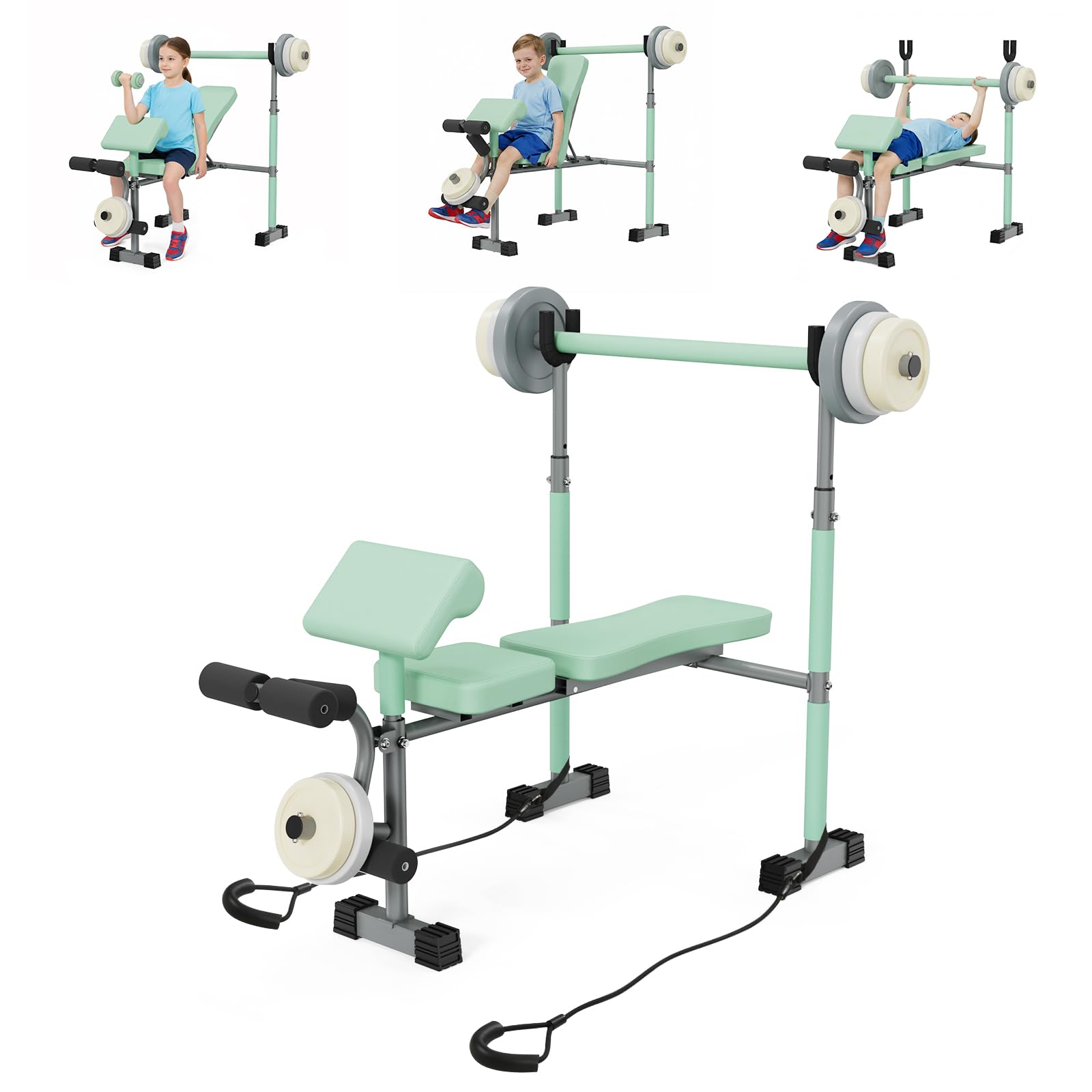 Kids Workout Equipment, Adjustable Kids Workout Bench