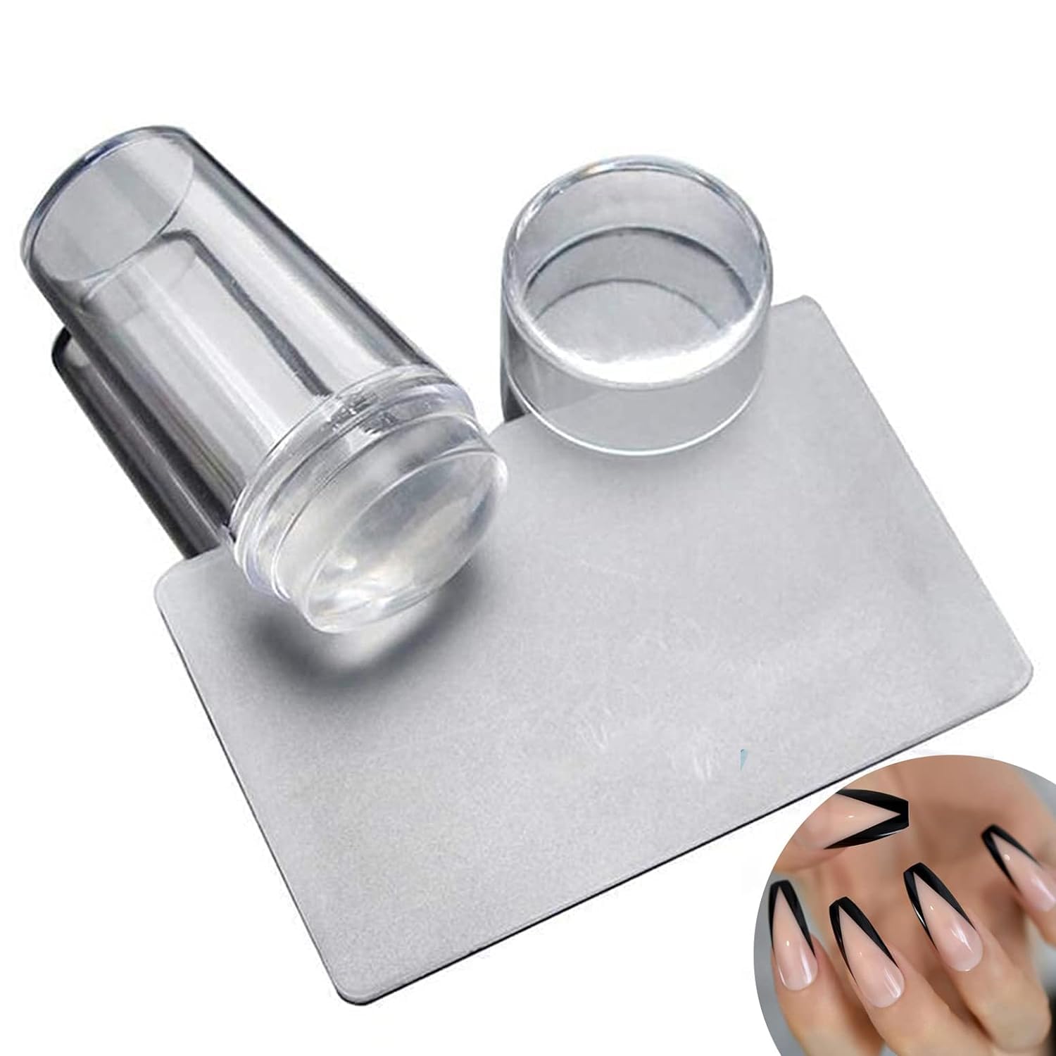 Komoko Nail Stamp - Nail Art Stamper with Silicone French Nail Stampers, Nail Scrapers and Replaceable Stamper Heads, 100-Time Using Soft Nail Stamper Kit DIY Nail Art Tools-image-14