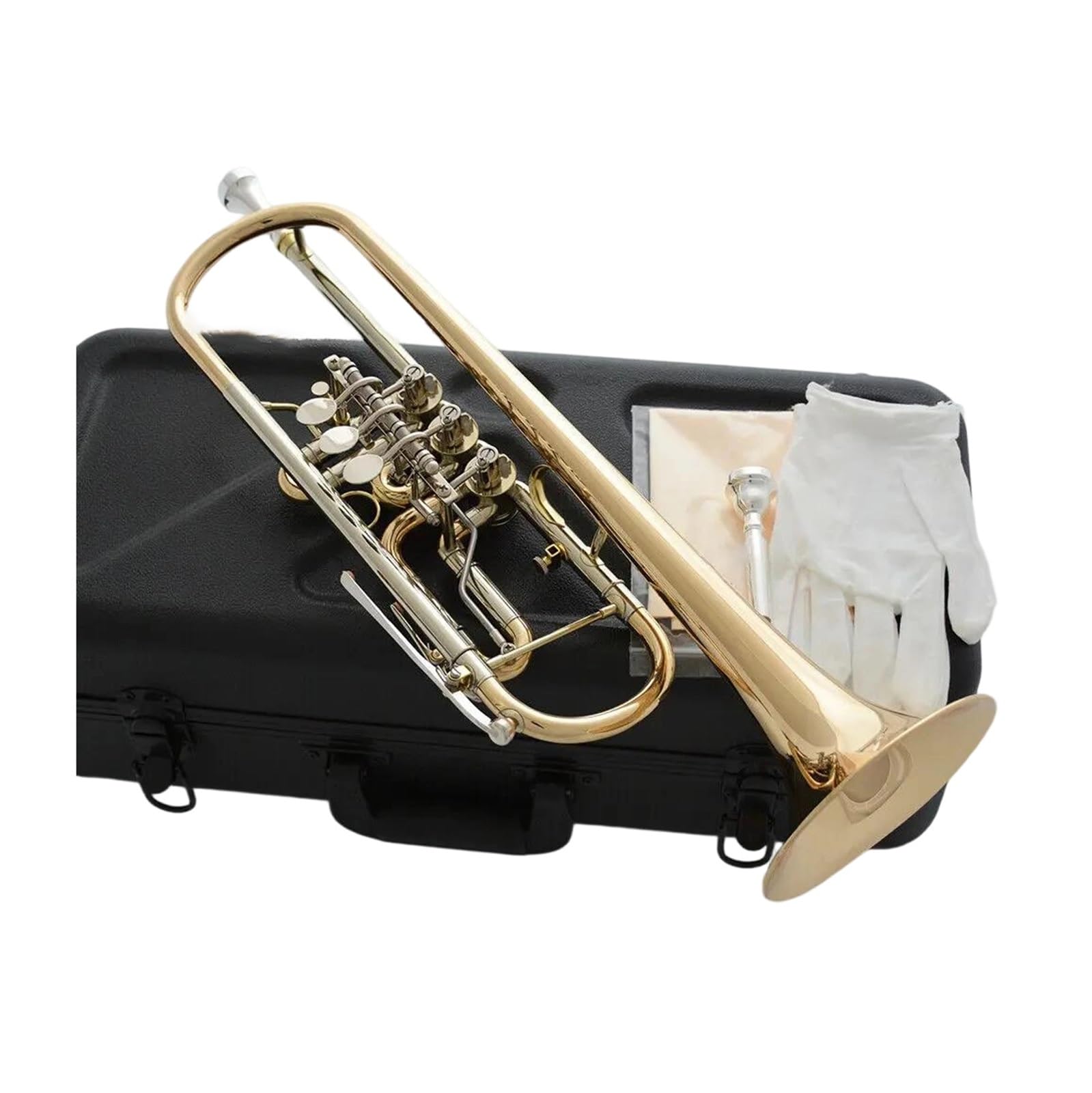 Professionelles Instrument Trompete Goldenes Messing Drehventil Trompeten Kupfernickel Stimmrohr