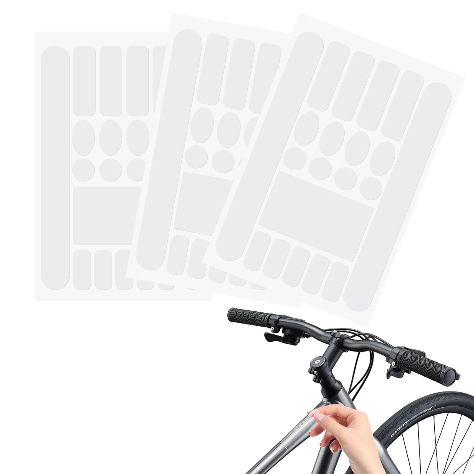 JRILUO 3 Stück Rahmenschutzfolie Fahrrad Carbon Aufkleber