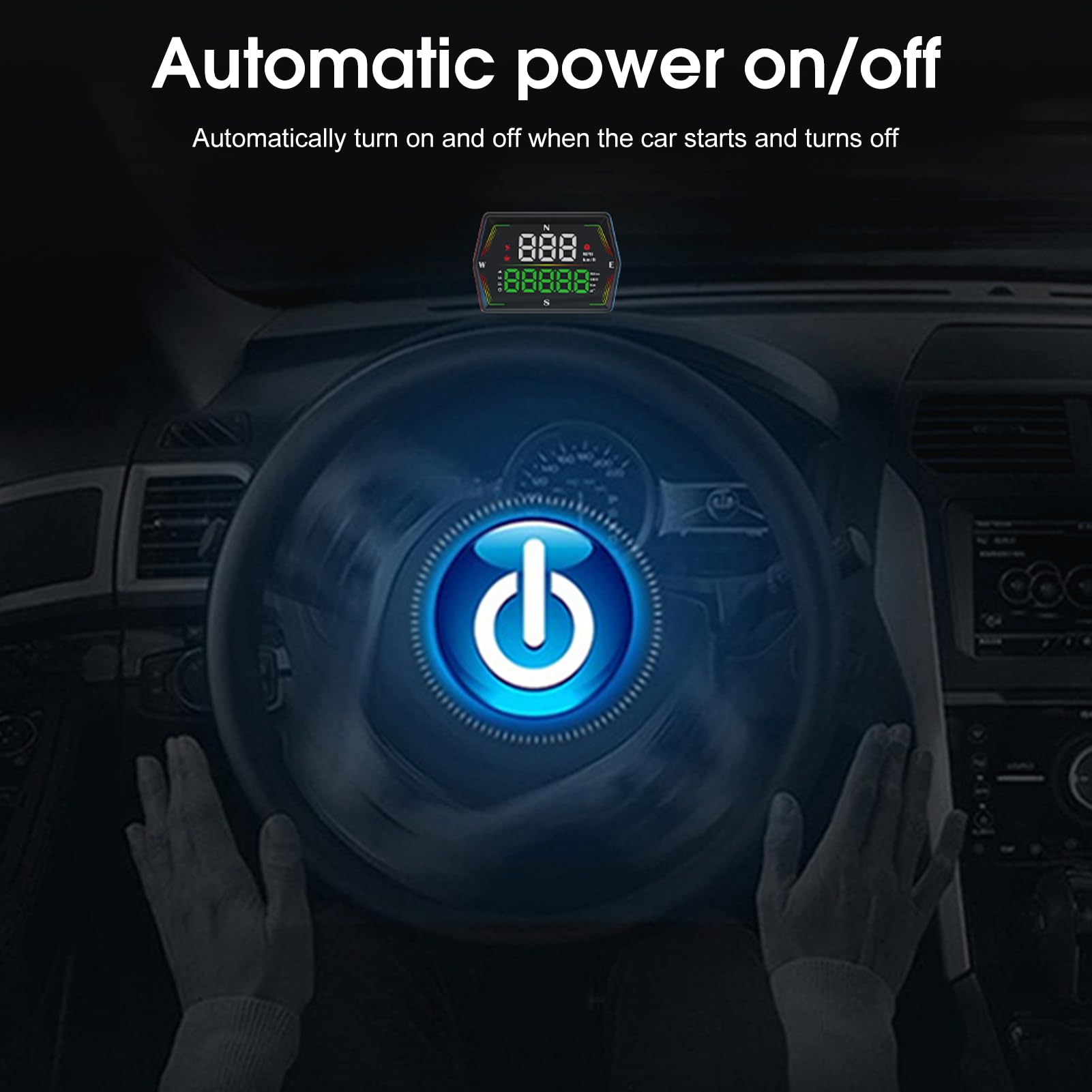 HUD Universel pour Voiture, Compteur de Vitesse GPS avec Vitesse en Temps Réel, Kilométrage, Altitude, Direction 0 100 Km, Accélération en Cas de Survitesse, Alerte de Fatigue, Affichage HD