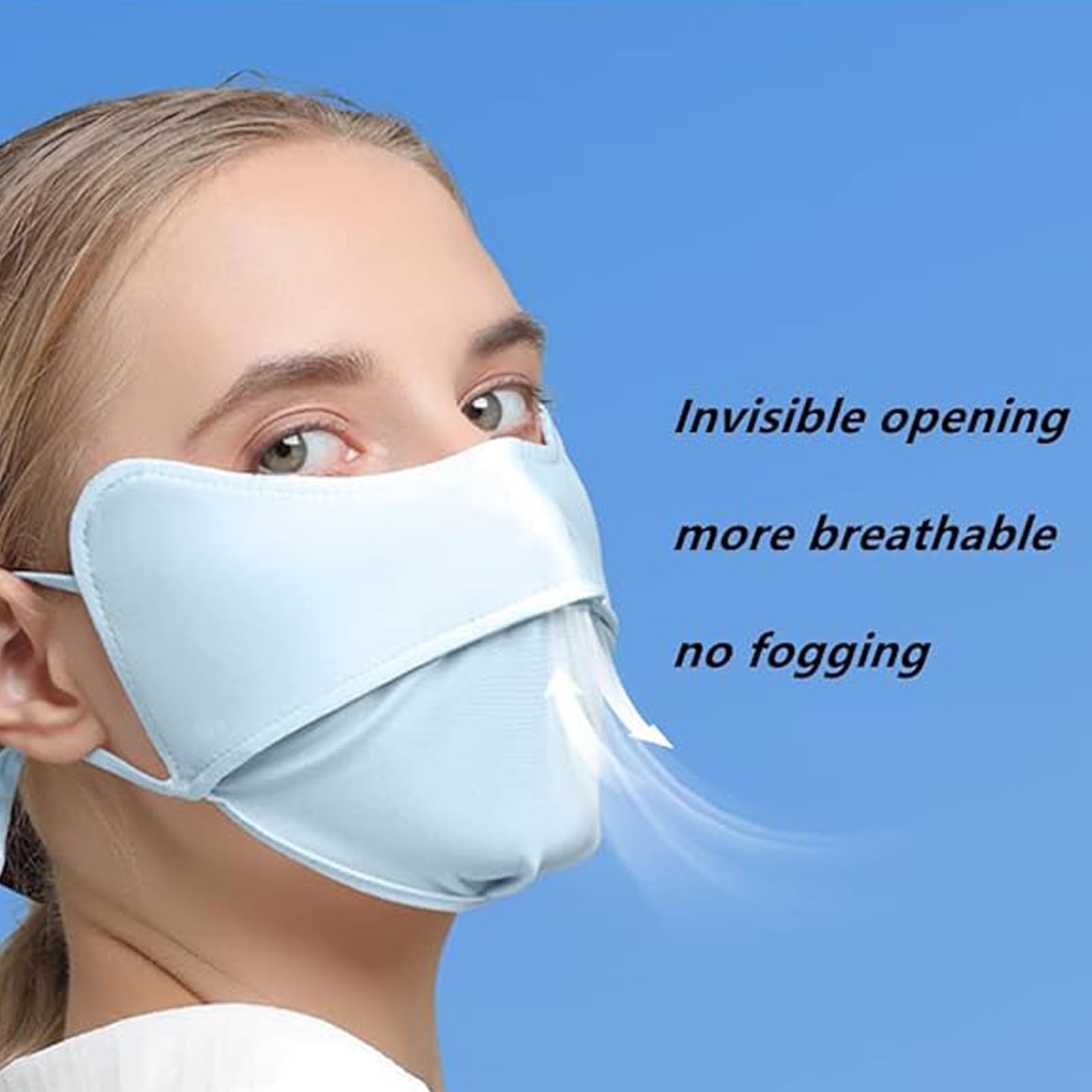 ZKSM 3PCS Sun Protective UV Mask for Women, Washable Reusable Ice-cold Silky UPF 50+blocks 98% of UVA/UVB Rays