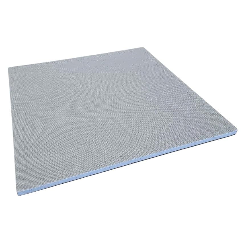 Kit 12 Tatami ad incastro Per Palestra 100x100x2 cm - Con Cornice Perimetrale - Tappetini Judo - Nero - Grigio Materassino per Palestra, Workout, Ginnastica - Protezione per Pavimenti