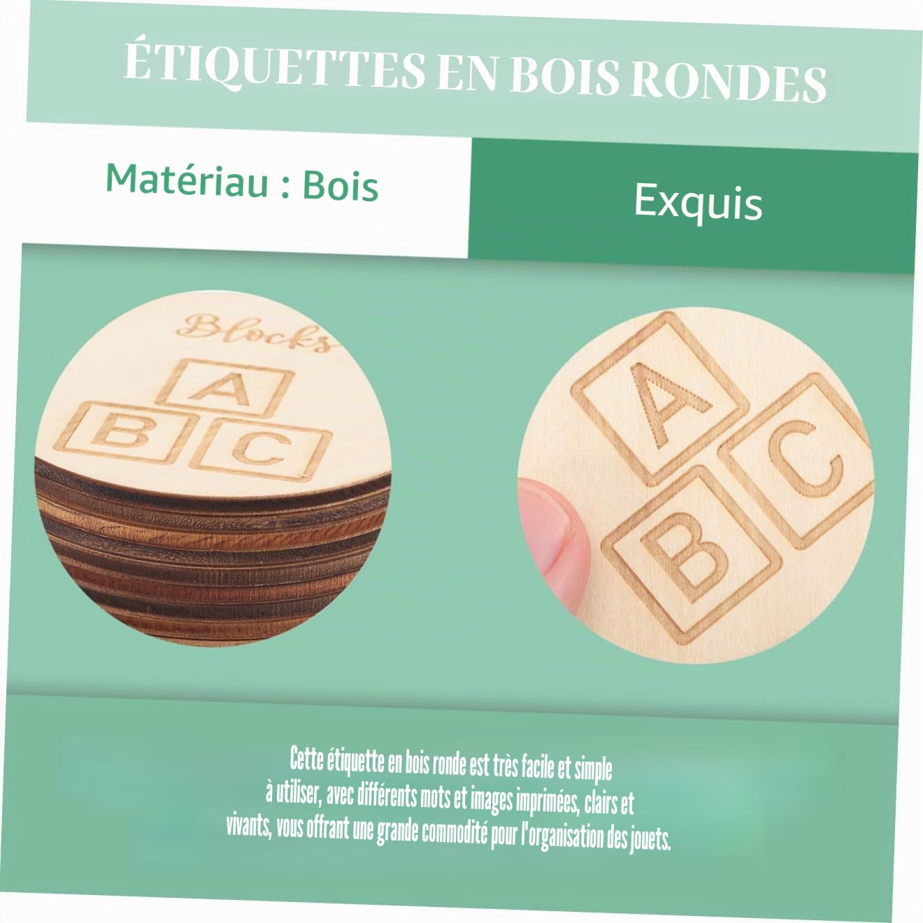 Toddmomy 32 Pcs Nouveaux Disques Cercle Artisanat Motifs Ornement Étiquettes Jouet Maison Organisateur Cercles Étiquettes Bois Décor Paniers Garde-Manger Ornement Maman Artisanat