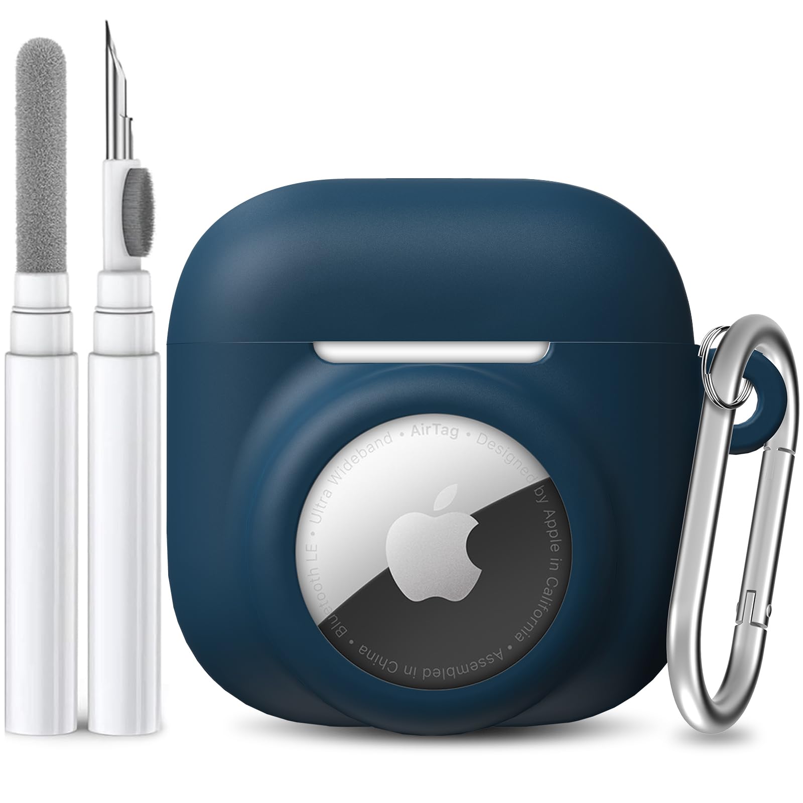 LDSXAY 2 in 1 Silicone Case Compatible with AirPod 4 and AirTag, Shockproof Protective Skin Cover for AirPods 4th Generation with Cleaner Kit &