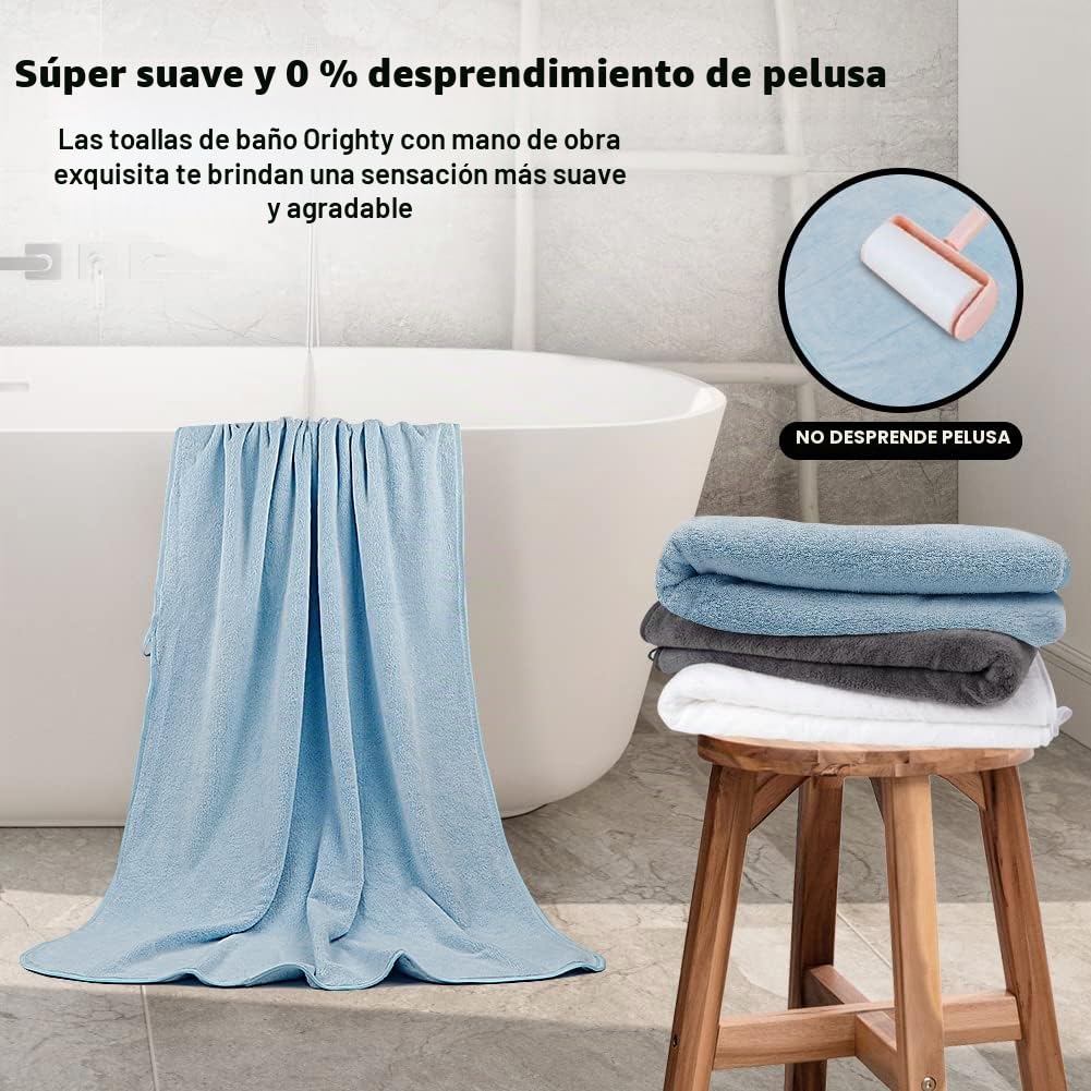 Orighty Juego de Toallas de Baño, 4 Piezas (68 x 137 cm) Soft Touch, Toallas de Baño de Microfibra Altamente Absorbentes, Toallas de Baño de Microfibra para Deportes, Yoga, SPA, Fitness - Azul | Toallas de microfibra altamente absorbentes y de secado rápi