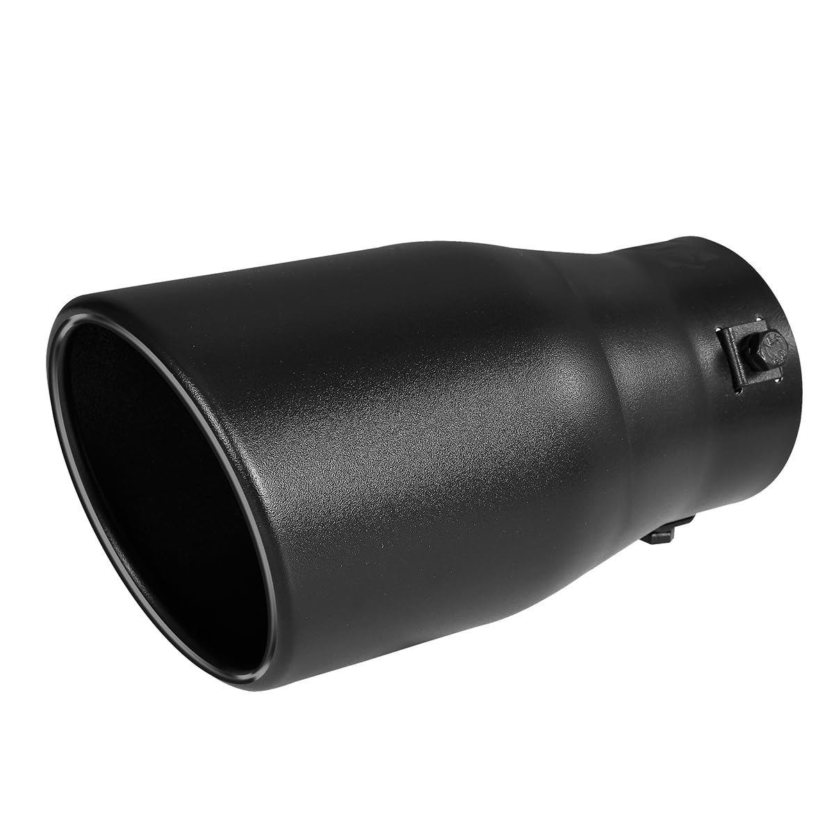 TritrustExhaust Tip, 2-2.75 inch inlet adjustable, Fit 2''/2.25''/2.5''/2.75'' Outer diameter Tailpipe, 4''Outlet 7.5''Long Muffler Tip, Black Powder Coated Stainless Steel Tail Tip