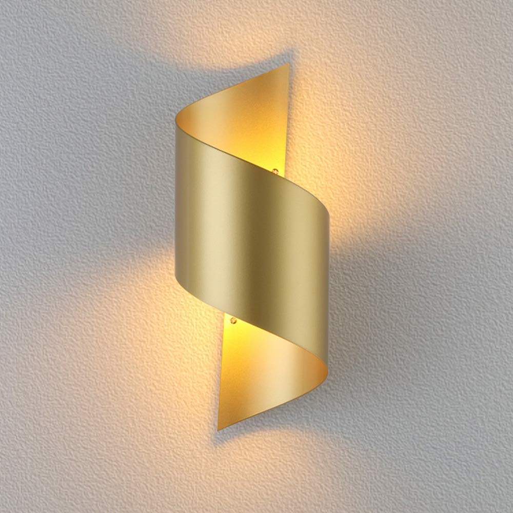 Luce LED E27 Pared de pared moderna hacia arriba y hacia abajo Aplique de pared de hierro forjado simple dorado Lámpara de iluminación interior Restaurante Café Hotel Pasillo Pas
