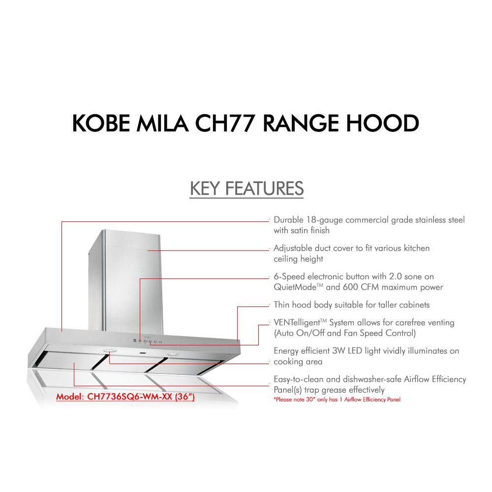 Amazon.com: KOBE CH7730SQ6-WM-XX 30 Inch 600 CFM Wall Mount 