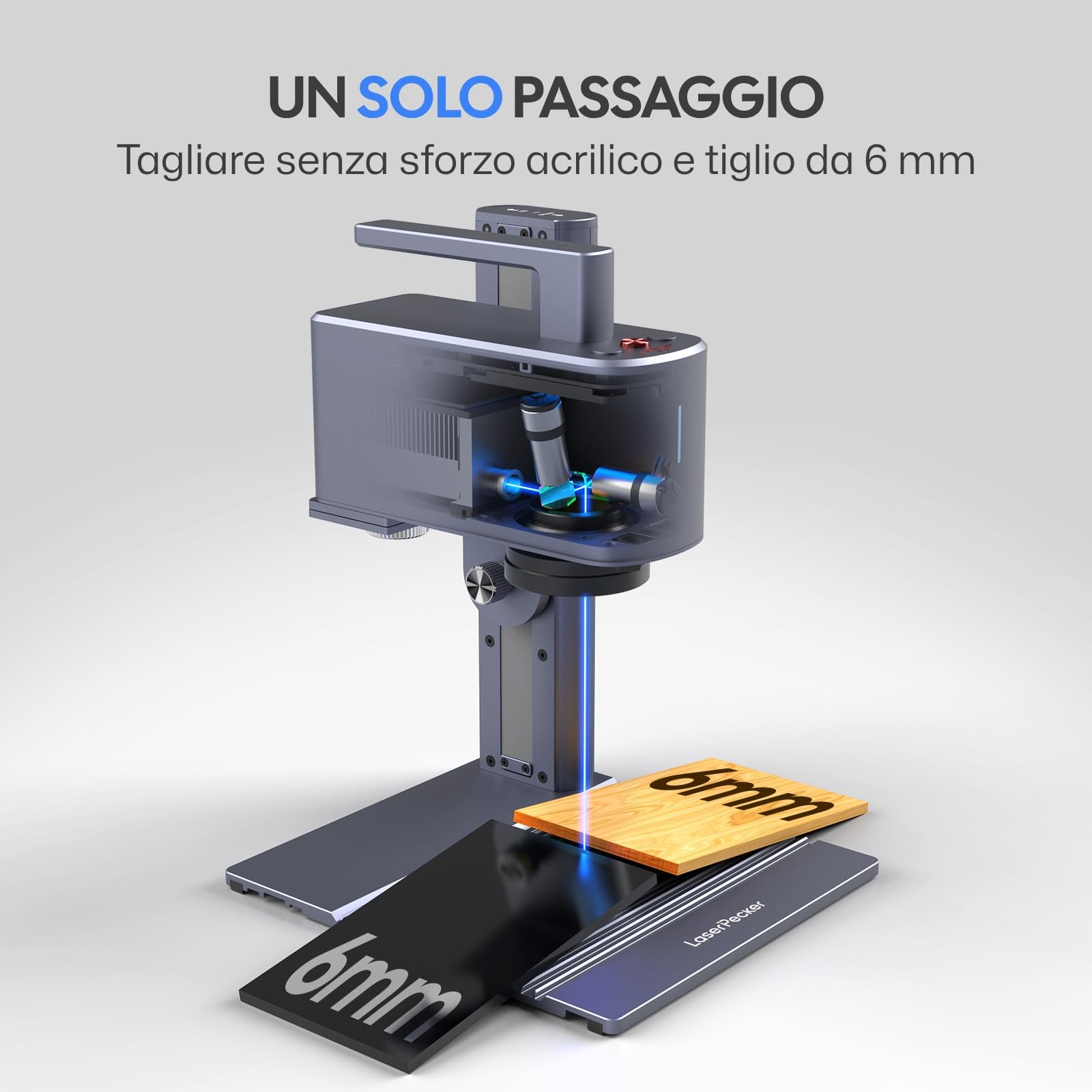 LaserPecker LP2 Plus Incisore Laser 10W a Diodo Mini Macchina per Incisione Ultraveloce Velocità 4000mm/s Risoluzione 4K Portatile per Legno, Pelle, Pietra, Acrilico, Metalli Rivestiti, DIY