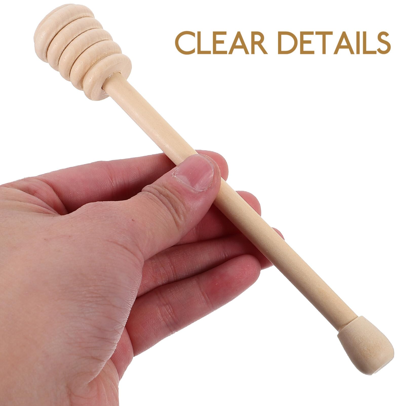 ABOOFAN 12pcs Wooden Jam Honey Dipper Honey Sticks Honey Mixing Stirrer Honey Spoon Server for Honey Jar Dispense Drizzle Honey Wedding Party Favors