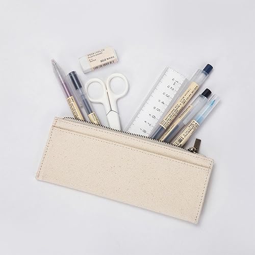 Miniatura 8 de Estuche de lona Cartuchera Para Ninas Bolsa de cosméticos con cremallera (Negro, Lienzo)