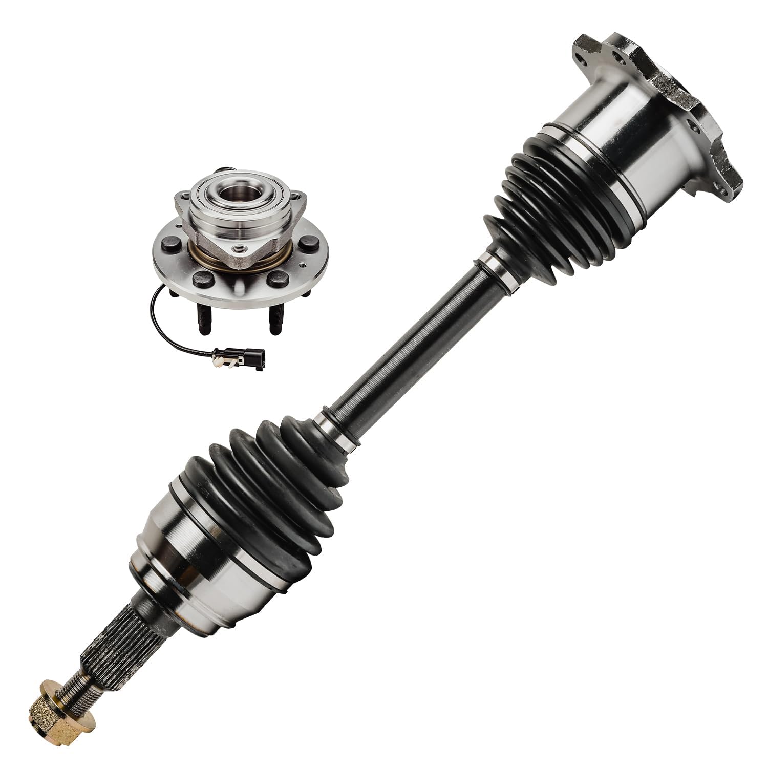Detroit Axle - 4WD Front CV Axle Wheel Bearing Hub for Chevy Silverado 1500