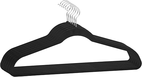 Simplify Perchas de terciopelo extra anchas de 21 pulgadas | Paquete de 6 | Diseño delgado | Resistentes | Capacidad para 10 libras | Organización