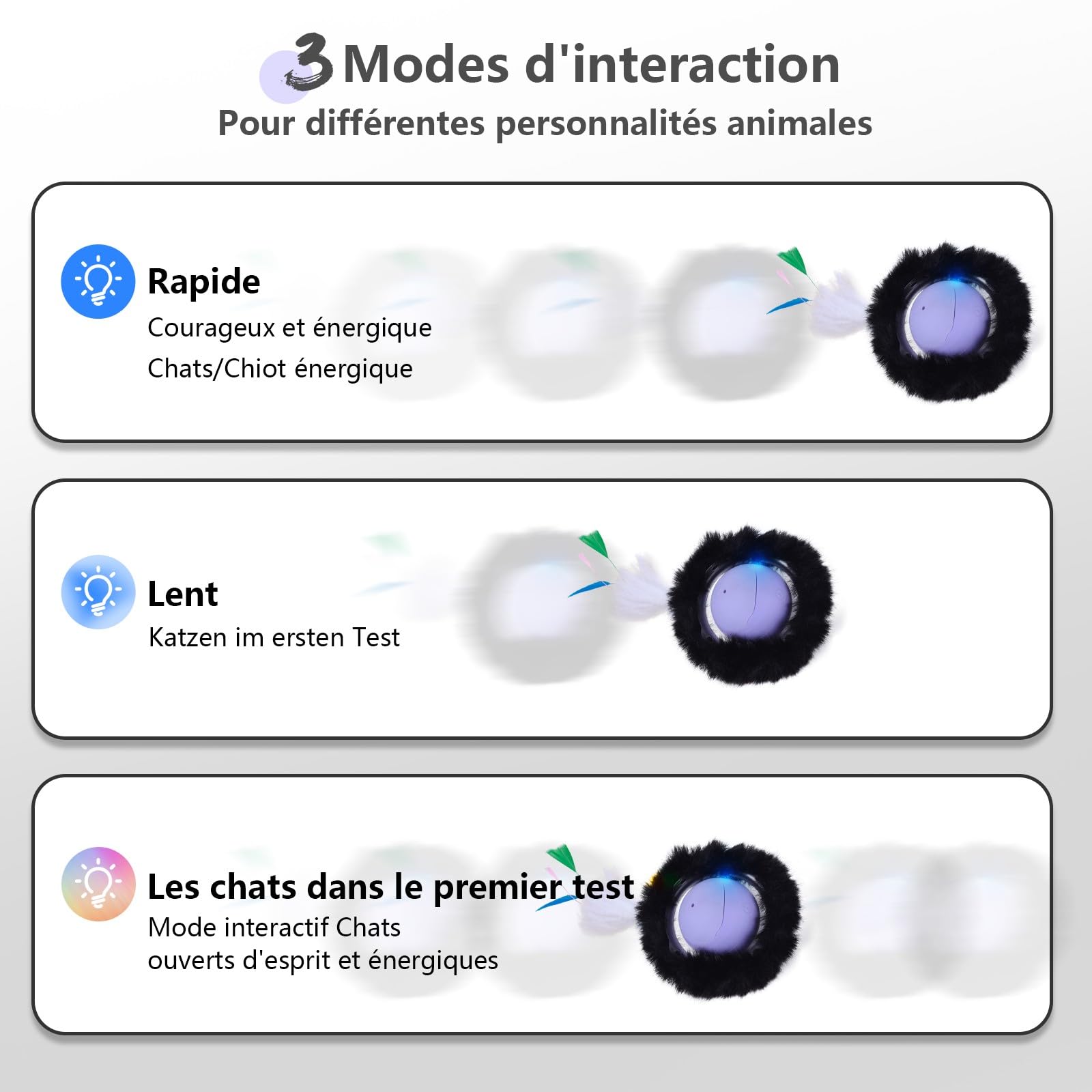 GoldenSun Jouet pour chat - Balle à roulement rapide dans un sac - Jouet pour chat domestique - Balle mobile activée par le mouvement - Tapis à 7 trous